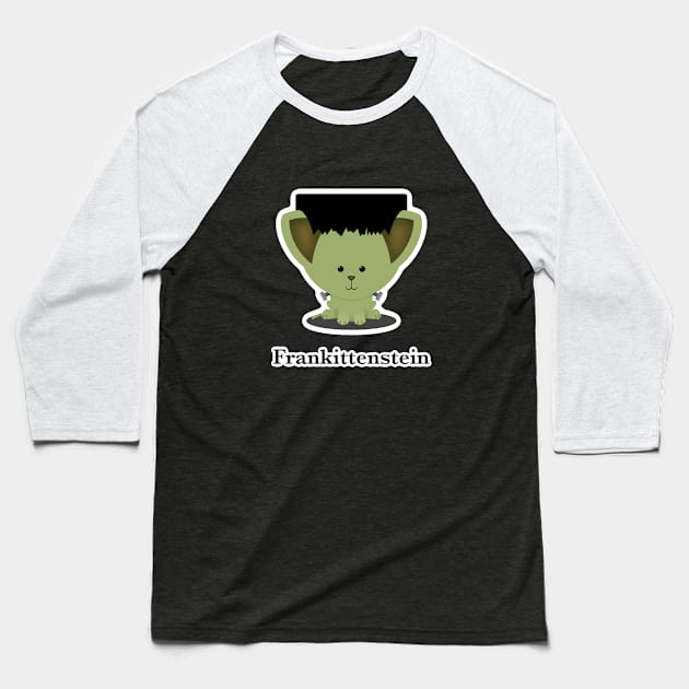 Frankittenstein Baseball T-Shirt by WatershipBound